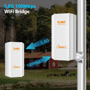 5.8GHz WiFi мост KuWFi – Високоскоростен външен безжичен мост с IP65 защита и LED дисплей