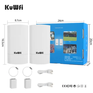 300Mbps безжичен мост KuWFi – външен Wi-Fi CPE с LED дисплей и IP65 защита