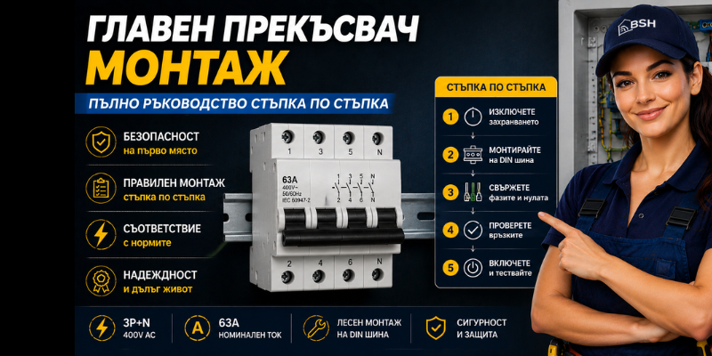 главен прекъсвач монтаж