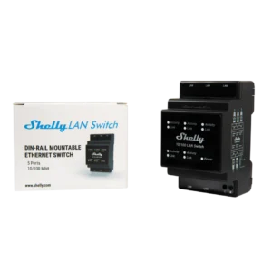 Shelly LAN Switch – DIN Ethernet Суич 5×RJ45