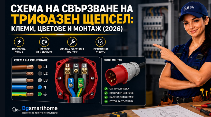 схема на свързване на трифазен щепсел